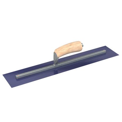 Bon Tool Blue Steel Square End Finish Trowel - Camel Back Wood Handle