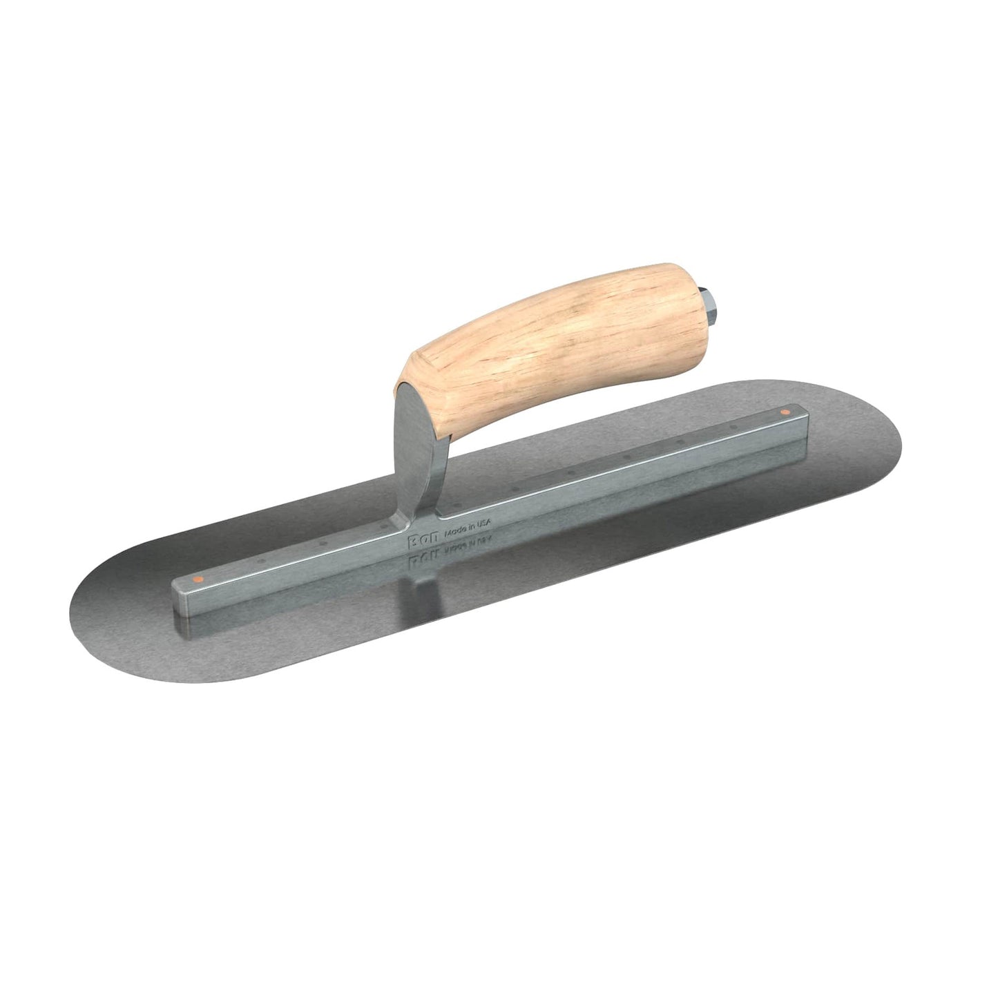 Bon Tool Carbon Steel Round End Finish Trowel - Camel Back Wood Handle