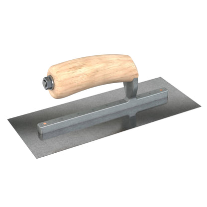 Bon Tool Carbon Steel Square End Finish Trowel - Camel Back Wood Handle