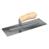 Bon Tool Carbon Steel Square End Finish Trowel - Camel Back Wood Handle
