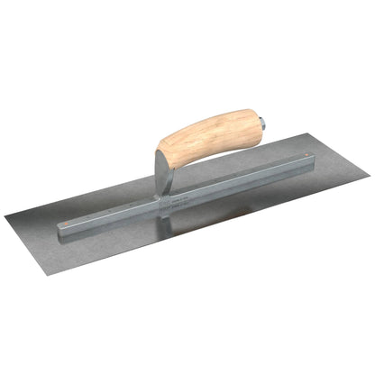 Bon Tool Carbon Steel Square End Finish Trowel - Camel Back Wood Handle