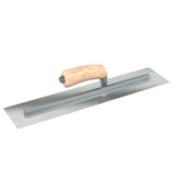 Bon Razor Stainless Steel Finishing Trowel - Square End -  Camel Back Wood Handle