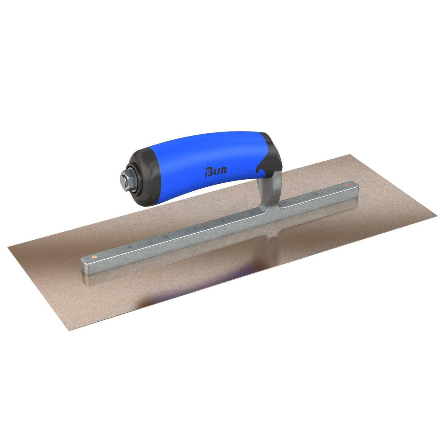 Bon Tool Golden Stainless Steel Square End Finish Trowel - Long Shank - Comfort Wave Handle