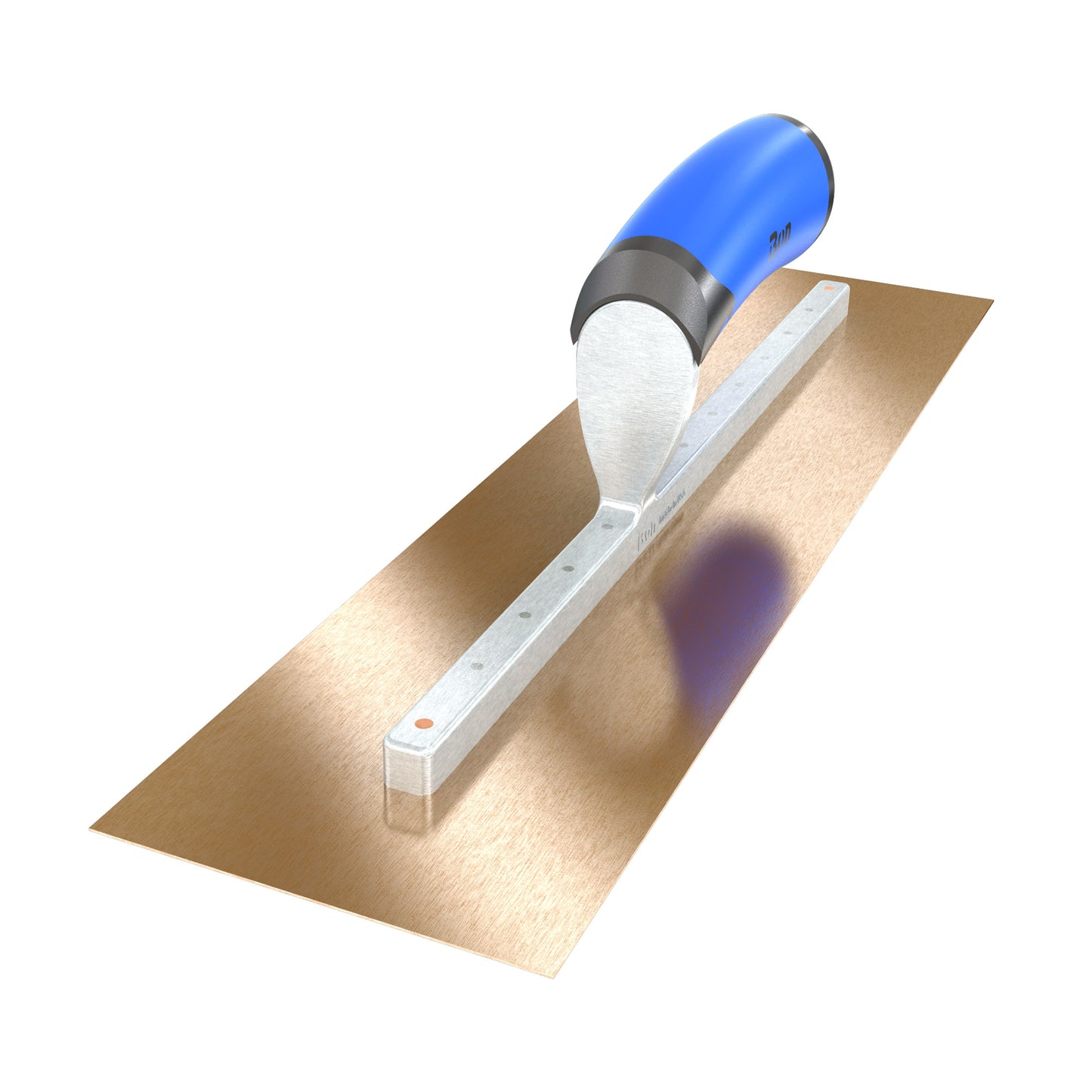 Bon Tool Golden Stainless Steel Square End Finish Trowel - Long Shank - Comfort Wave Handle