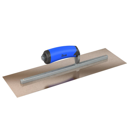 Bon Tool Golden Stainless Steel Square End Finish Trowel - Long Shank - Comfort Wave Handle