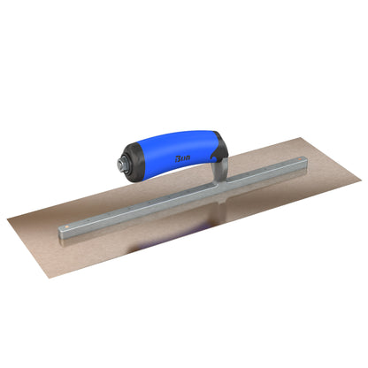 Bon Tool Golden Stainless Steel Square End Finish Trowel - Long Shank - Comfort Wave Handle