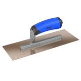 Bon Tool Golden Stainless Steel Square End Finish Trowel - Short Shank - Comfort Wave Handle