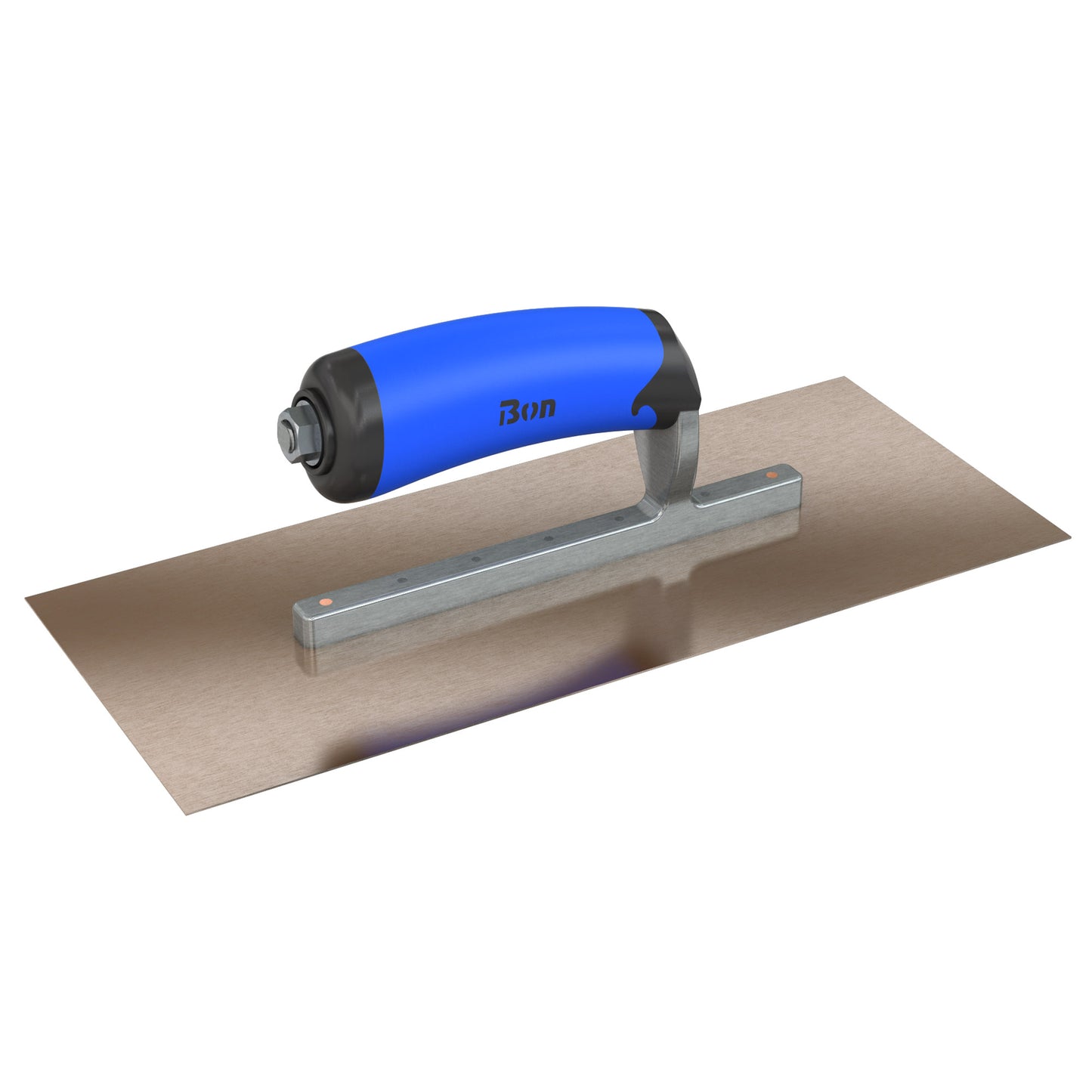 Bon Tool Golden Stainless Steel Square End Finish Trowel - Short Shank - Comfort Wave Handle