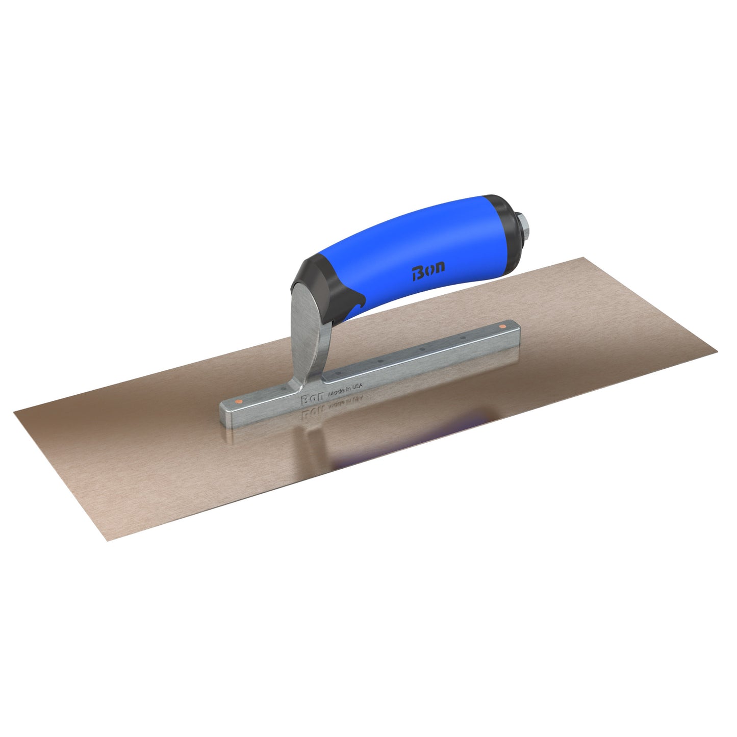 Bon Tool Golden Stainless Steel Square End Finish Trowel - Short Shank - Comfort Wave Handle