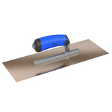 Bon Tool Golden Stainless Steel Square End Finish Trowel - Short Shank - Comfort Wave Handle