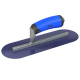 Bon Tool Blue Steel Round End Finish Trowel - Comfort Wave Handle