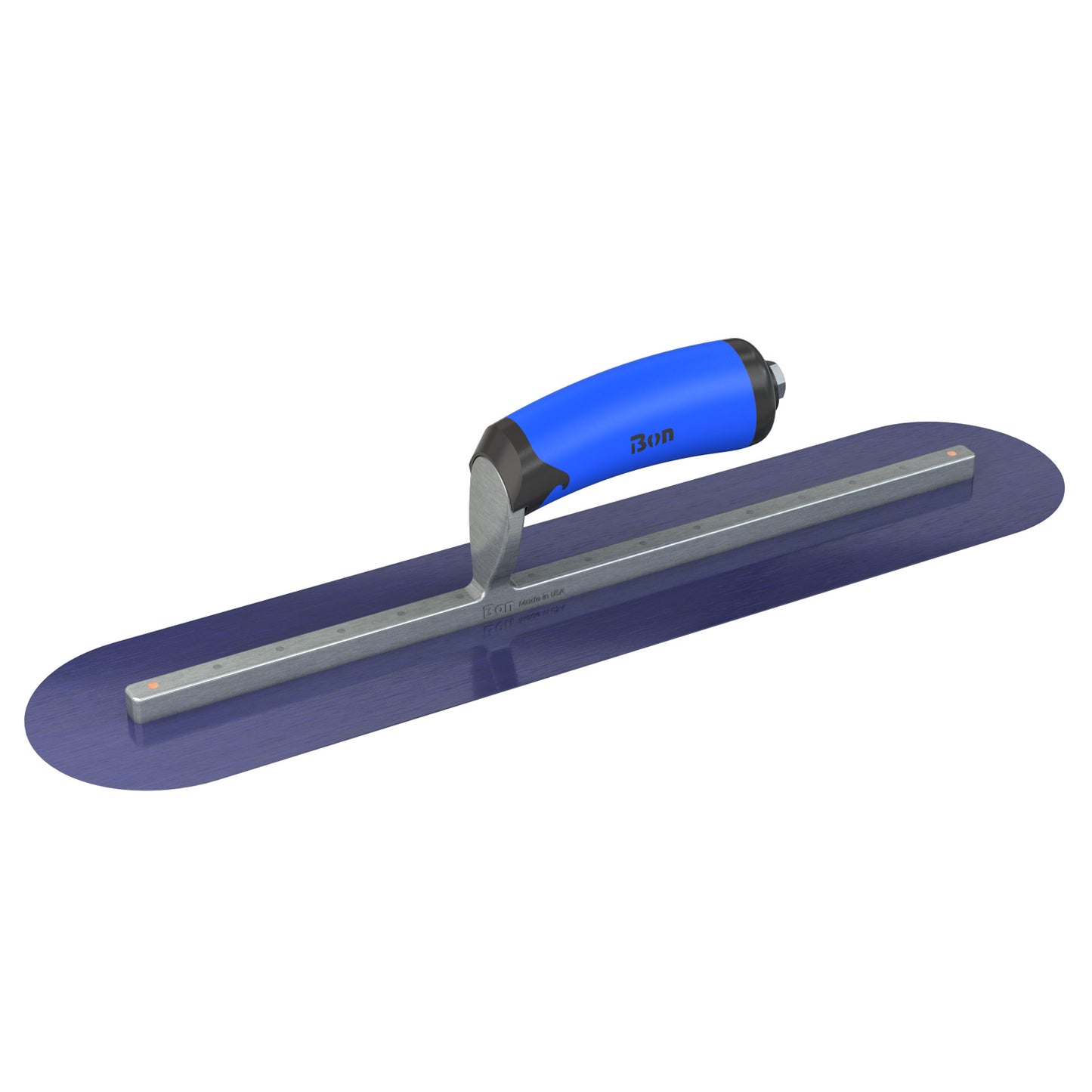 Bon Tool Blue Steel Round End Finish Trowel - Comfort Wave Handle