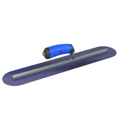 Bon Tool Blue Steel Round End Finish Trowel - Comfort Wave Handle