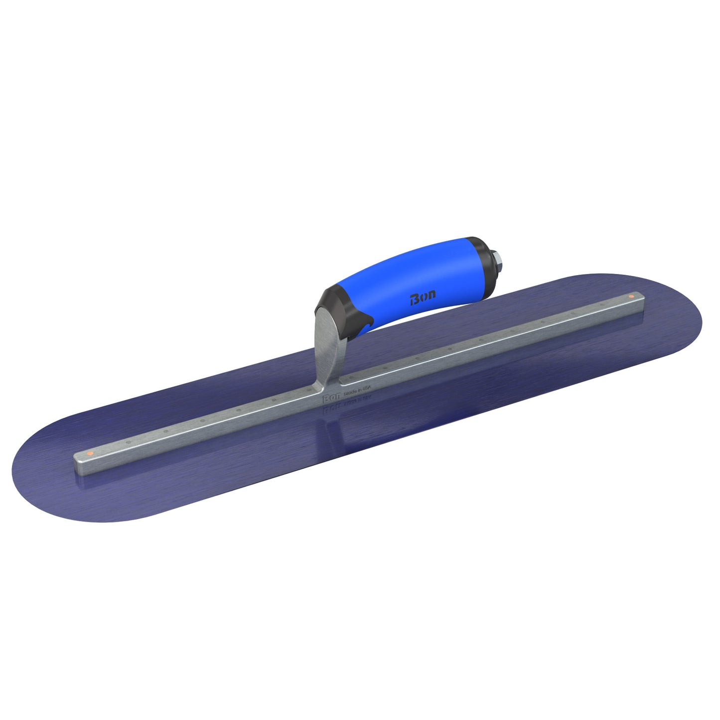 Bon Tool Blue Steel Round End Finish Trowel - Comfort Wave Handle