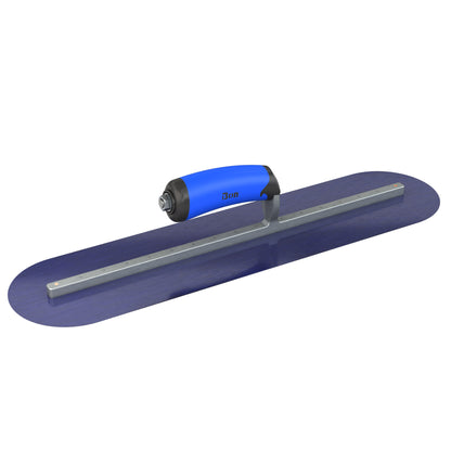 Bon Tool Blue Steel Round End Finish Trowel - Comfort Wave Handle