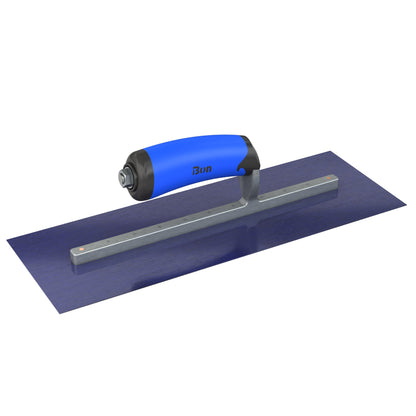 Bon Tool Blue Steel Square End Finish Trowel - Camel Back Wood Handle