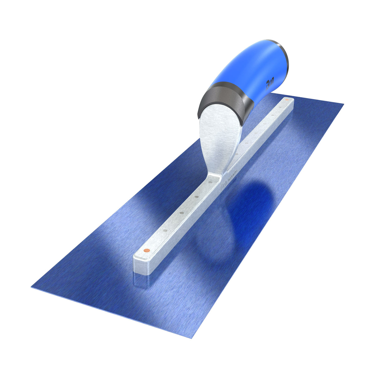 Bon Tool Blue Steel Square End Finish Trowel - Camel Back Wood Handle