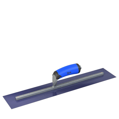 Bon Tool Blue Steel Square End Finish Trowel - Camel Back Wood Handle