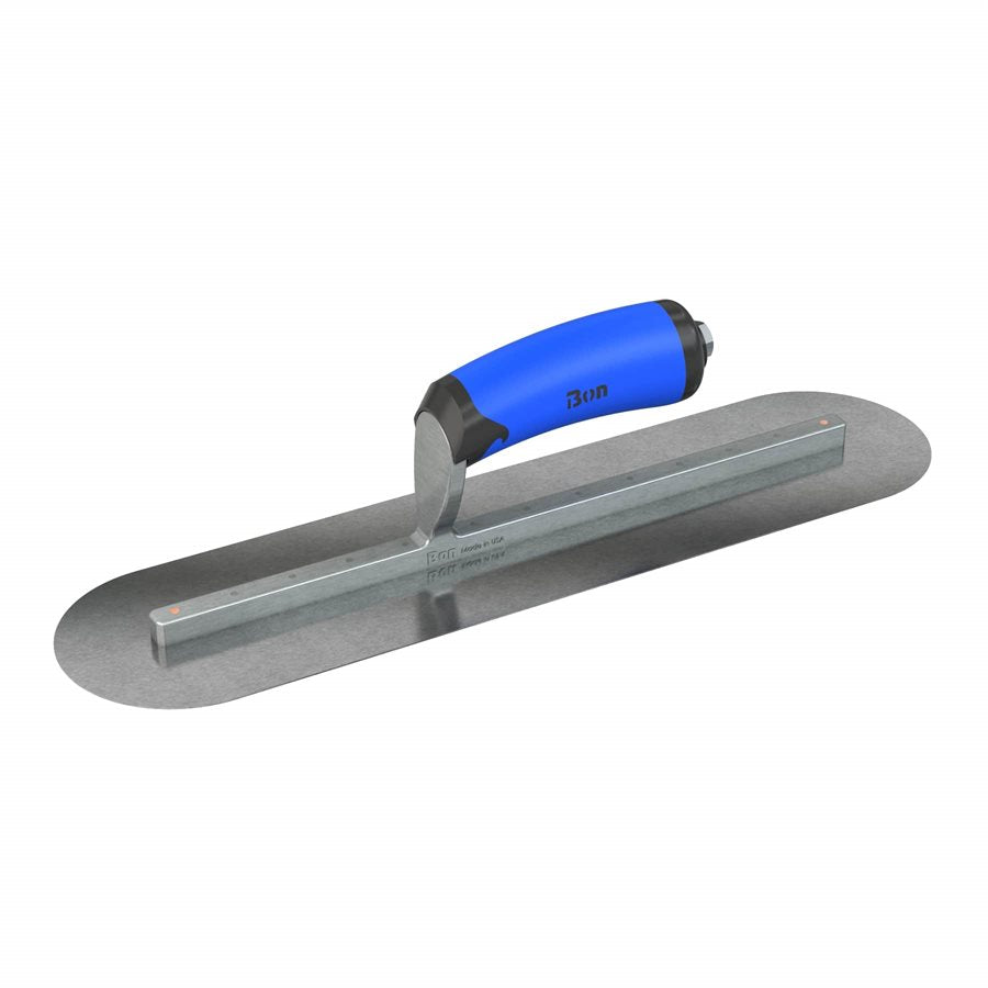 Bon Tool Carbon Steel Round End Finish Trowel - Comfort Wave Handle