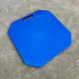 Rhinoboard Mortar Board 24x24 inch spot board; blue, with handle slot, chamfered corners, water-resistant surface.