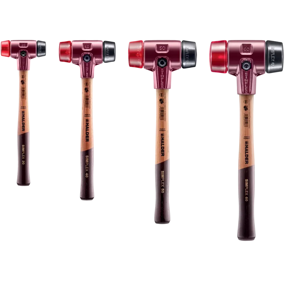 Halder Simplex soft-face mallet, cast iron housing - Rubber Composition / Plastic