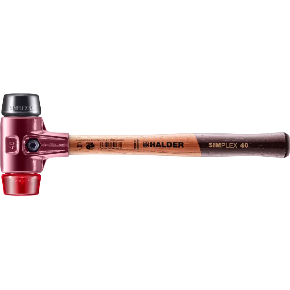 Halder Simplex soft-face mallet, cast iron housing - Rubber Composition / Plastic