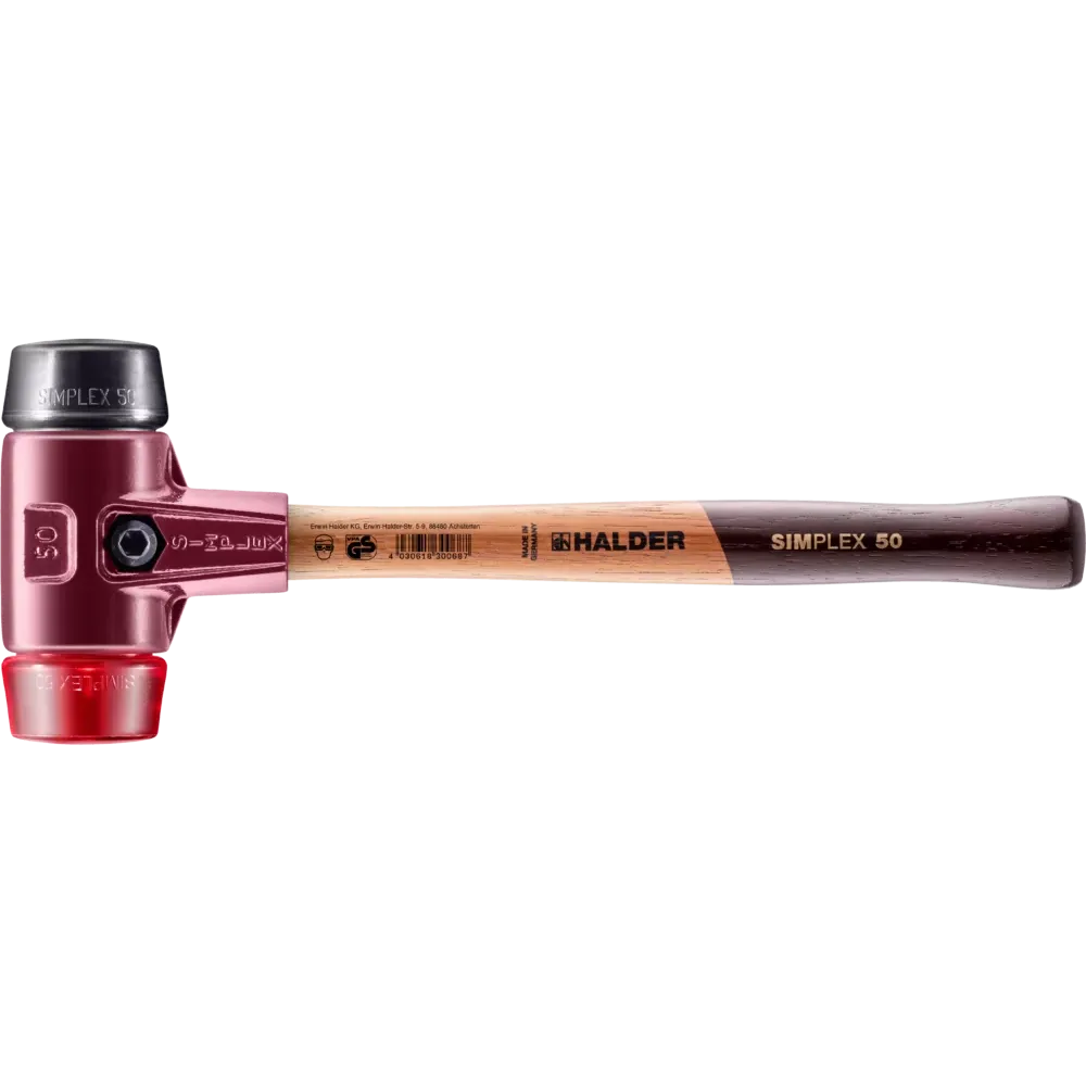 Halder Simplex soft-face mallet, cast iron housing - Rubber Composition / Plastic