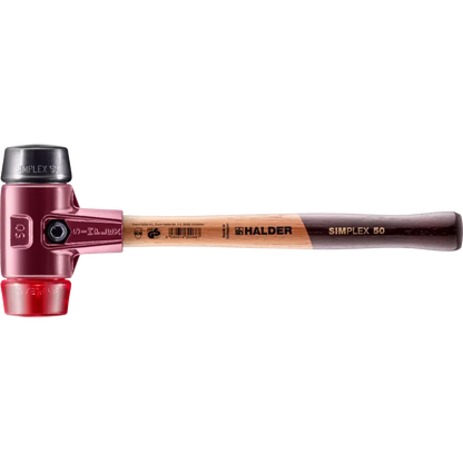 Halder Simplex soft-face mallet, cast iron housing - Rubber Composition / Plastic