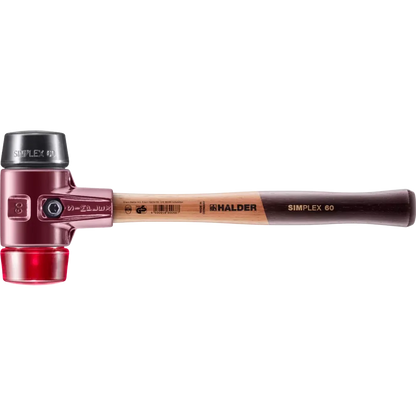 Halder Simplex soft-face mallet, cast iron housing - Rubber Composition / Plastic