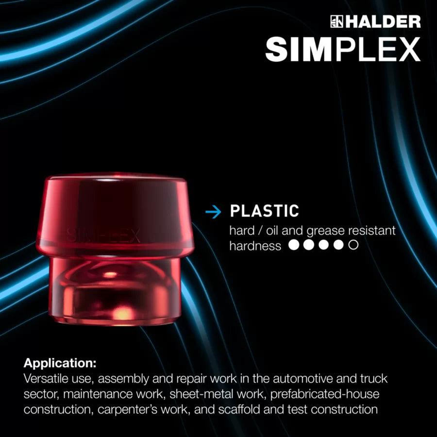 Halder Simplex soft-face mallet, cast iron housing - Rubber Composition / Plastic