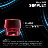 Halder Simplex soft-face mallet, cast iron housing - Rubber Composition / Plastic