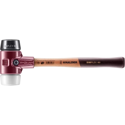 Halder Simplex soft-face mallet, cast iron housing - Rubber Composition / Superplastic