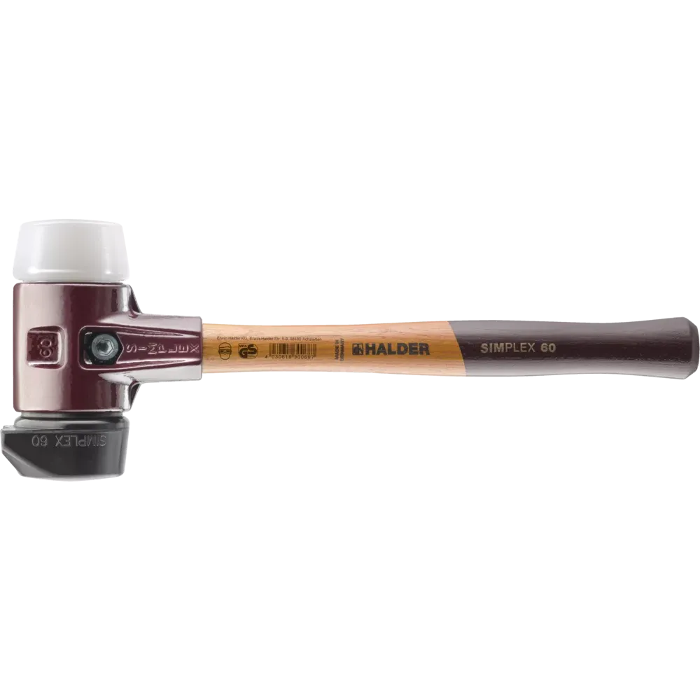 Halder Simplex soft-face mallet, cast iron housing - "Stand-Up" / Superplastic