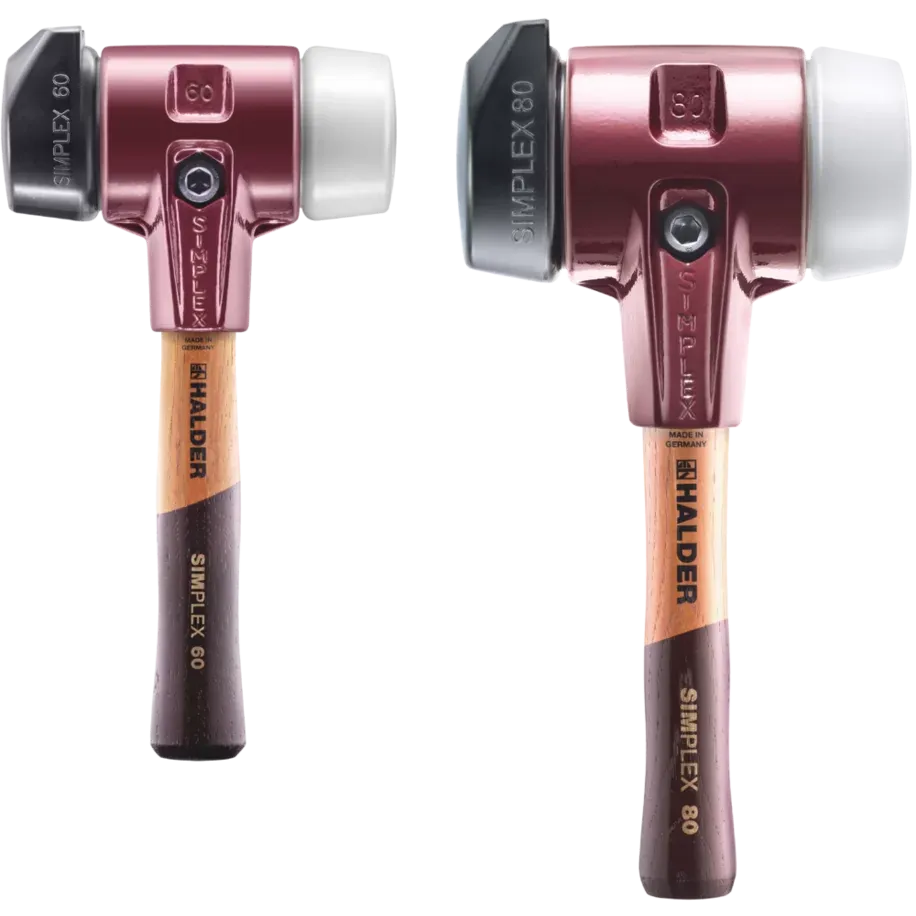 Halder Simplex soft-face mallet, cast iron housing - "Stand-Up" / Superplastic - Short Handle