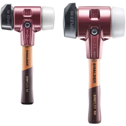 Halder Simplex soft-face mallet, cast iron housing - "Stand-Up" / Superplastic - Short Handle