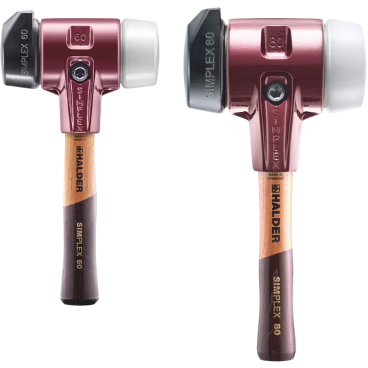 Halder Simplex soft-face mallet, cast iron housing - "Stand-Up" / Superplastic - Short Handle