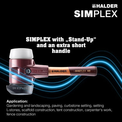 Halder Simplex soft-face mallet, cast iron housing - "Stand-Up" / Superplastic - Short Handle