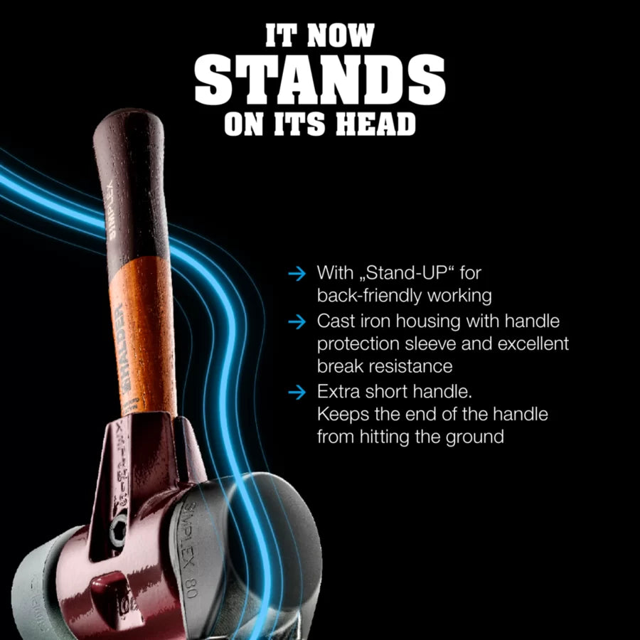 Halder Simplex soft-face mallet, cast iron housing - "Stand-Up" / Superplastic - Short Handle
