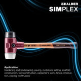 Halder Simplex soft-face mallet, cast iron housing - Rubber Composition / Superplastic