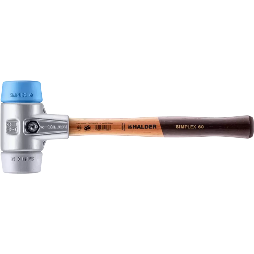 Halder Simplex soft-face mallet, aluminium housing - TPE-soft / TPE-mid
