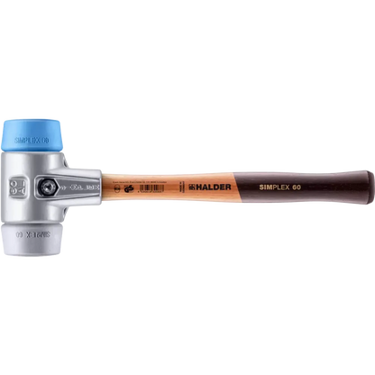 Halder Simplex soft-face mallet, aluminium housing - TPE-soft / TPE-mid