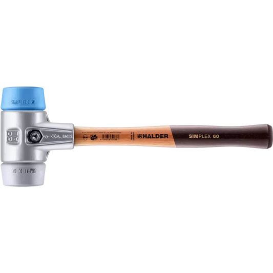 Halder Simplex soft-face mallet, aluminium housing - TPE-soft / TPE-mid