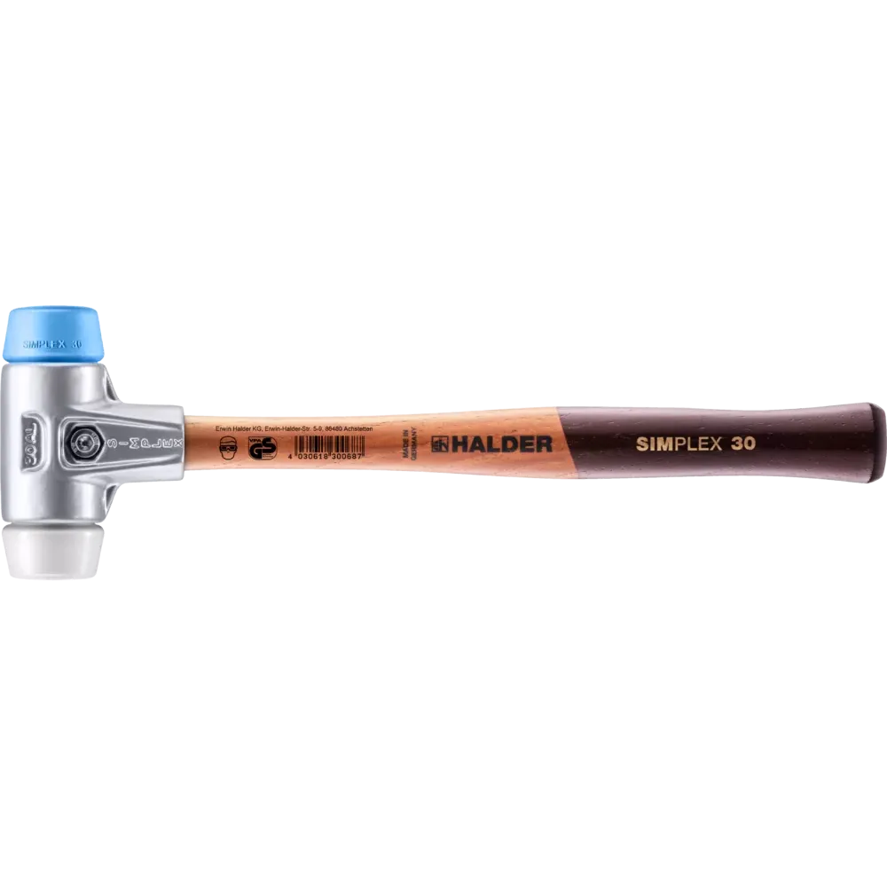 Halder Simplex soft-face mallet, aluminium housing - TPE-soft / Superplastic
