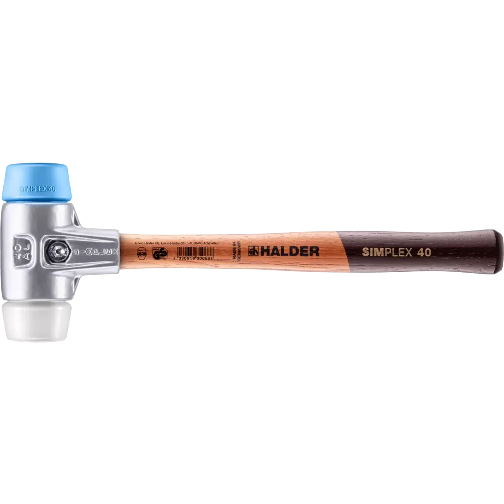 Halder Simplex soft-face mallet, aluminium housing - TPE-soft / Superplastic