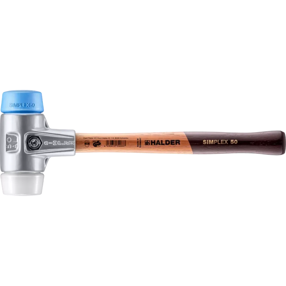 Halder Simplex soft-face mallet, aluminium housing - TPE-soft / Superplastic