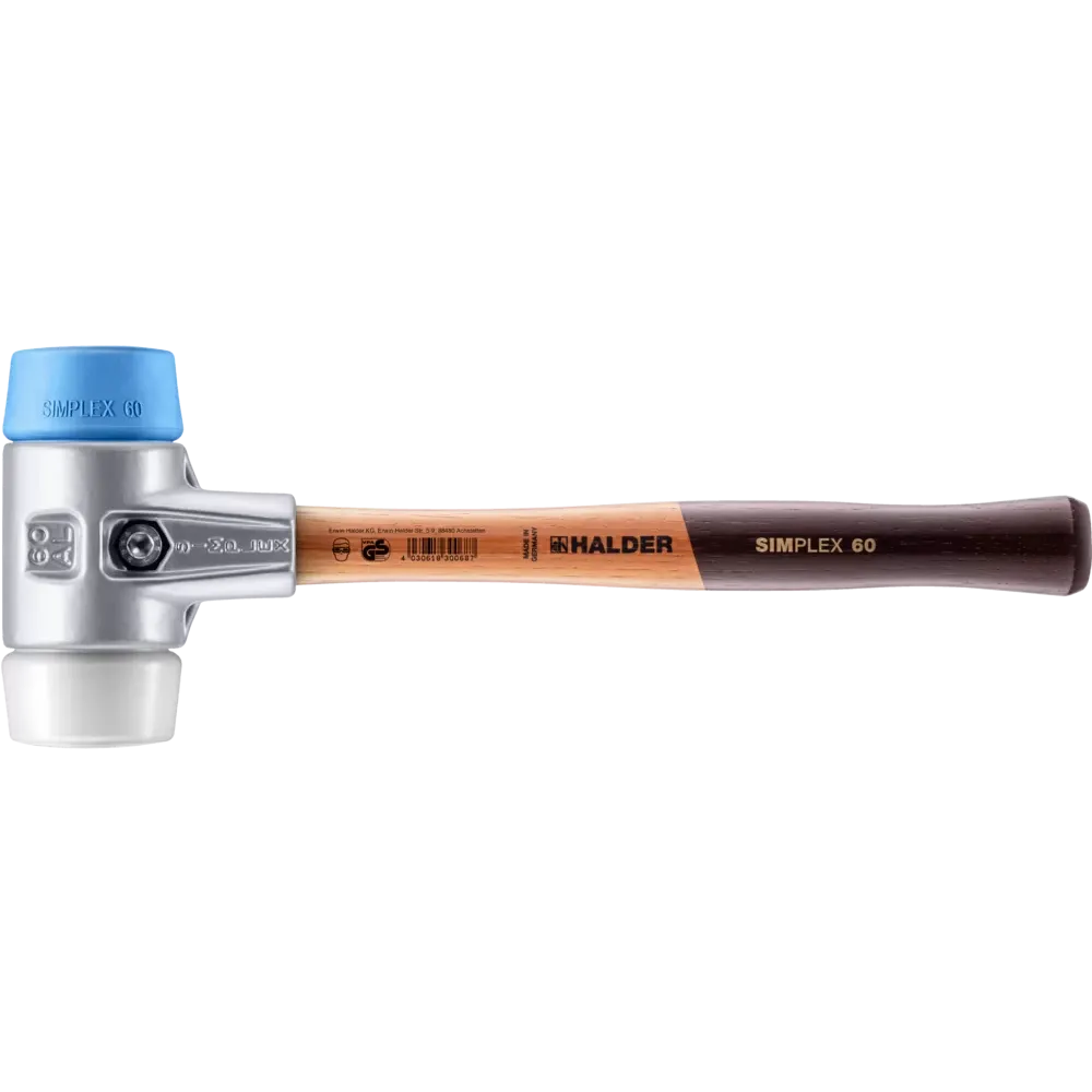 Halder Simplex soft-face mallet, aluminium housing - TPE-soft / Superplastic
