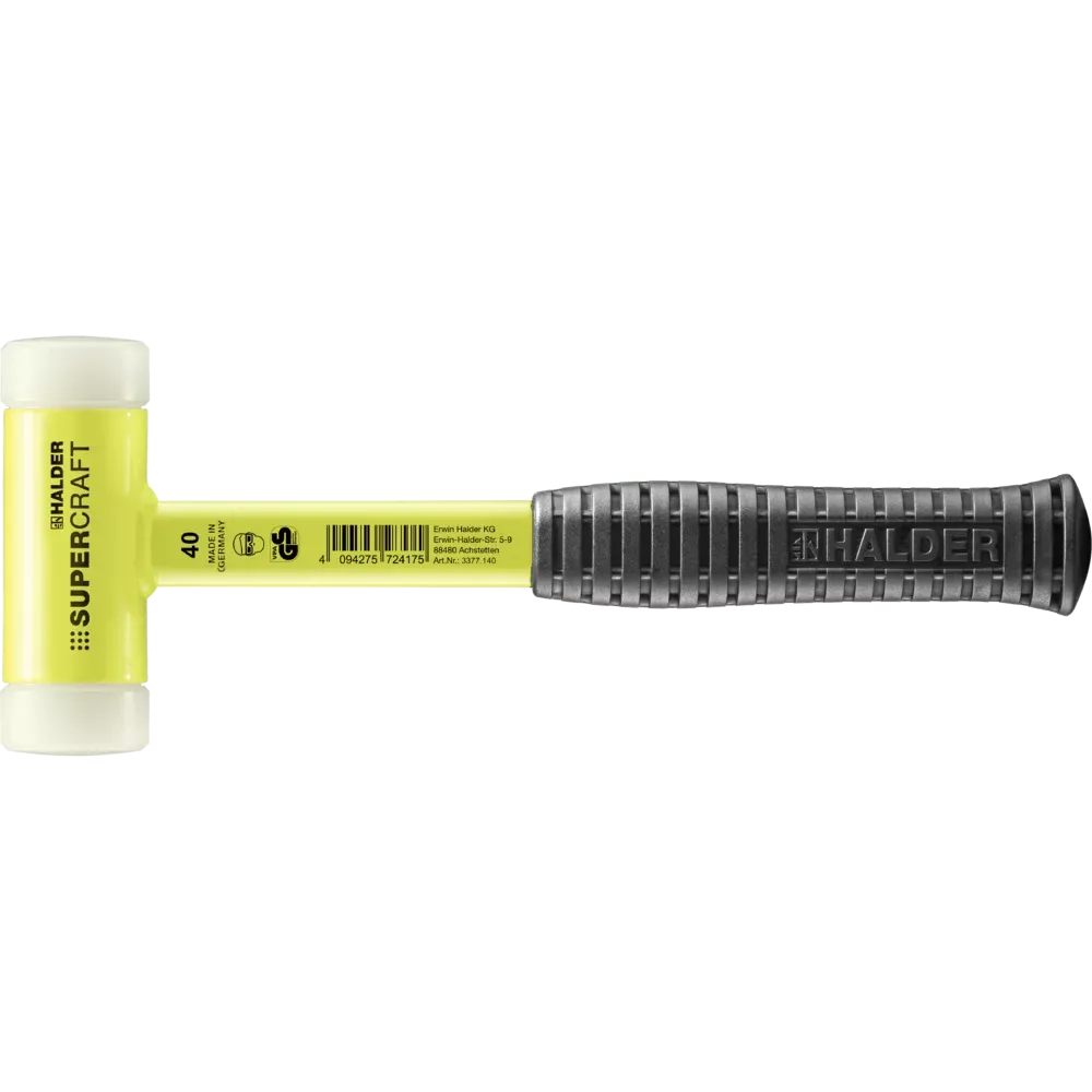 Halder Supercraft soft-face mallet, steel tube handle
