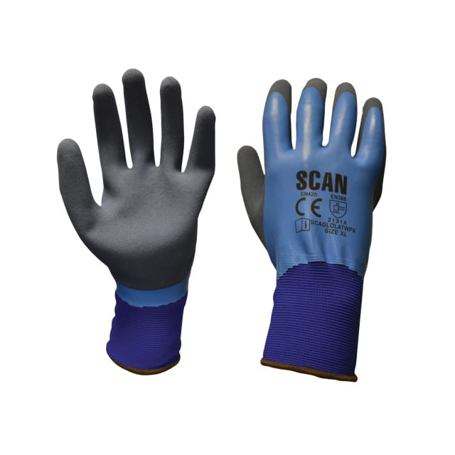 Scan Waterproof Latex Gloves (1 x Pair)