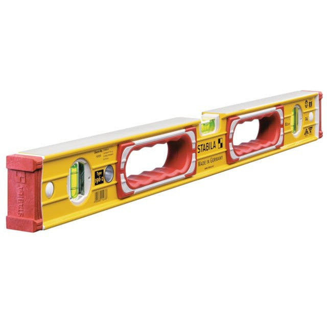 Stabila Spirit Level 196 2 Durable One Hand Use With Anti Slip End Caps And Rubberised Grips For Builders