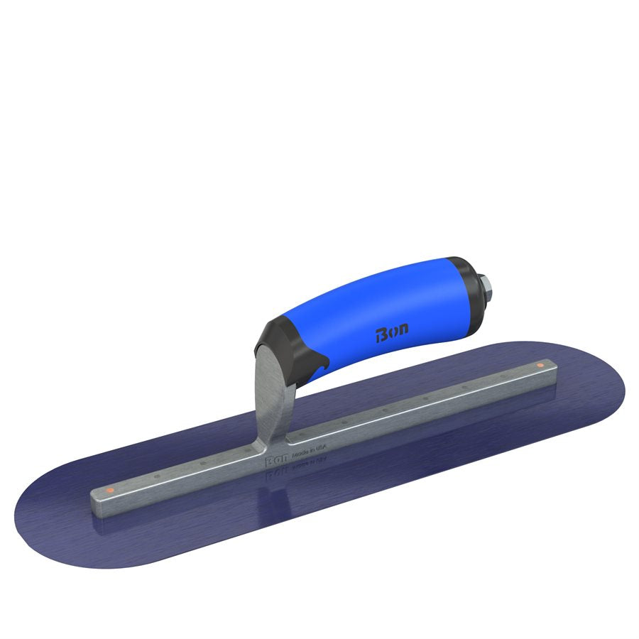 Bon Tool Blue Steel Finishing Towel - Round End -  Comfort Wave Handle